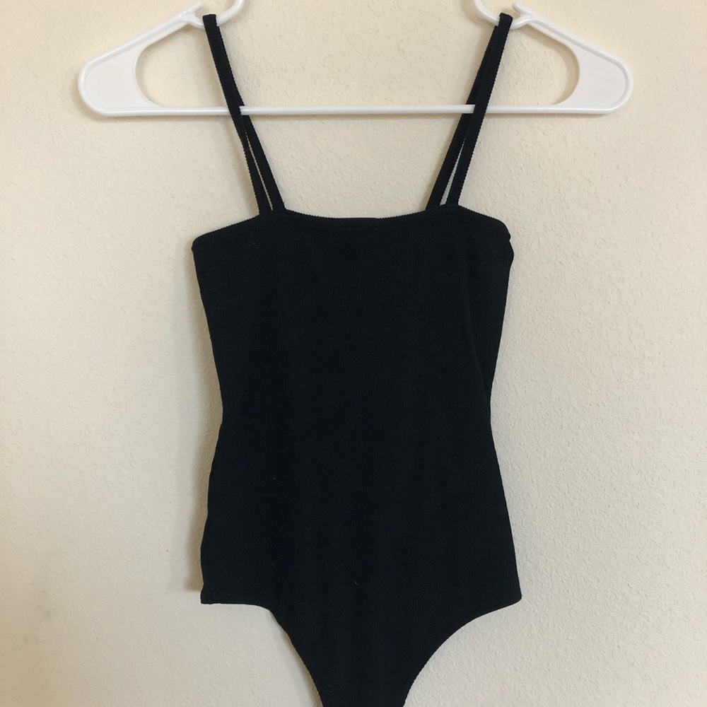 Brandy Melville Black Straight neck bodysuit